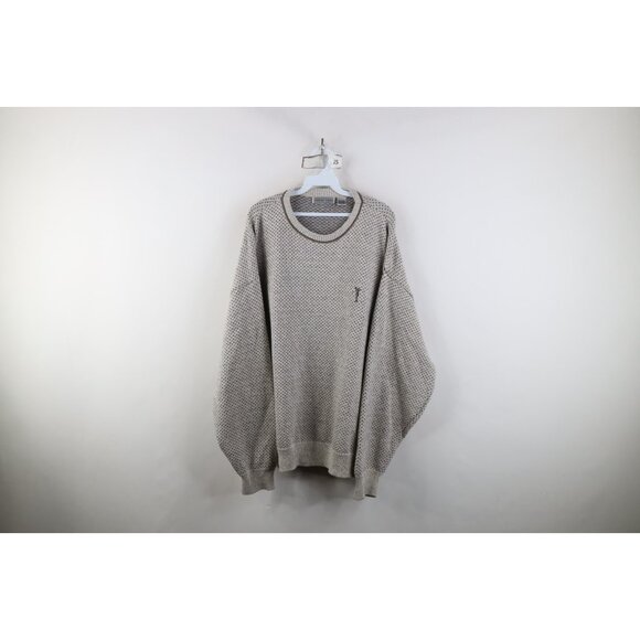 Vintage 90s Streetwear Mens 2XL XXL Polka Dot Golf Knit Crewneck Sweater USA - Picture 1 of 10